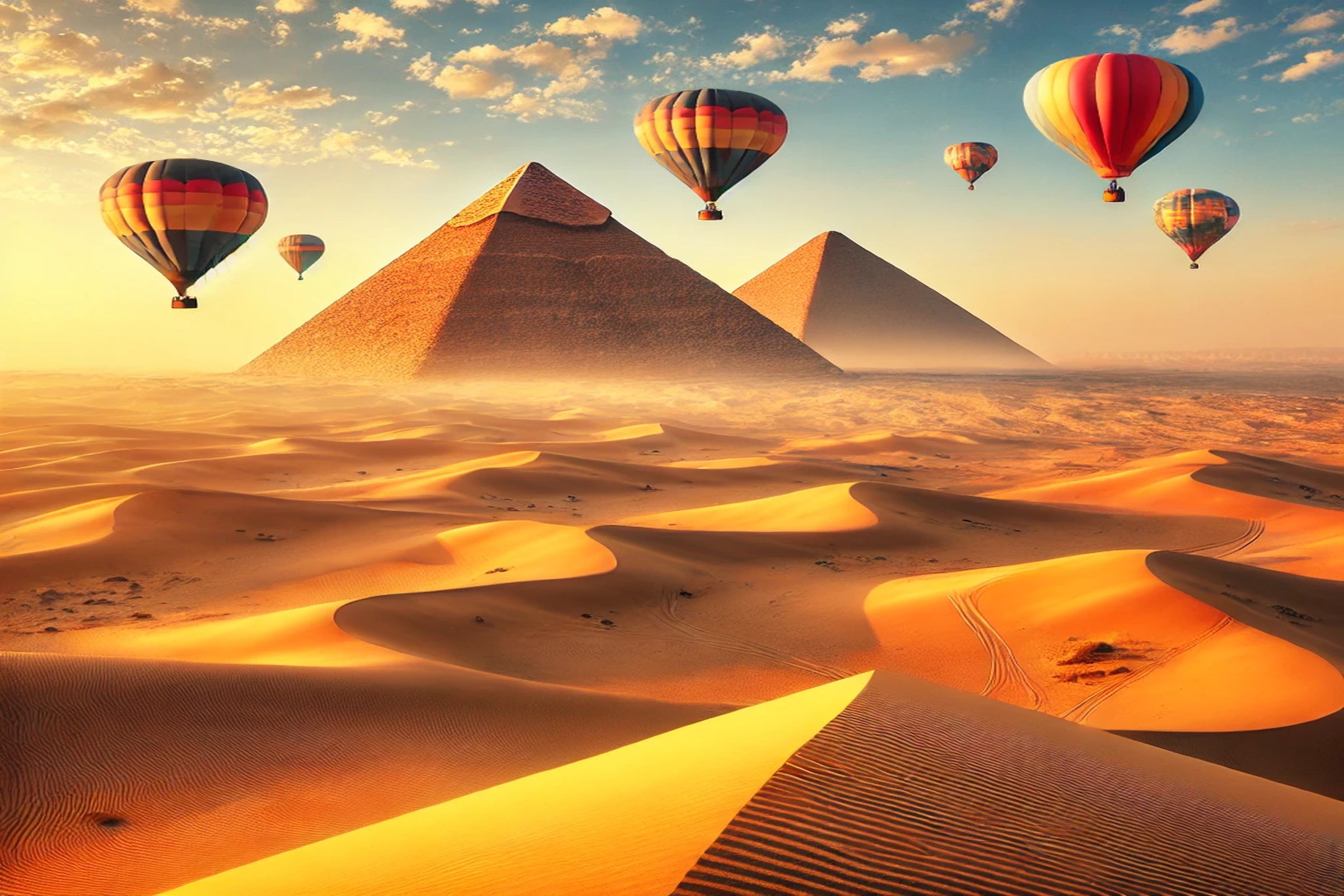 Hot Air Balloons Pyramids 2400X1600