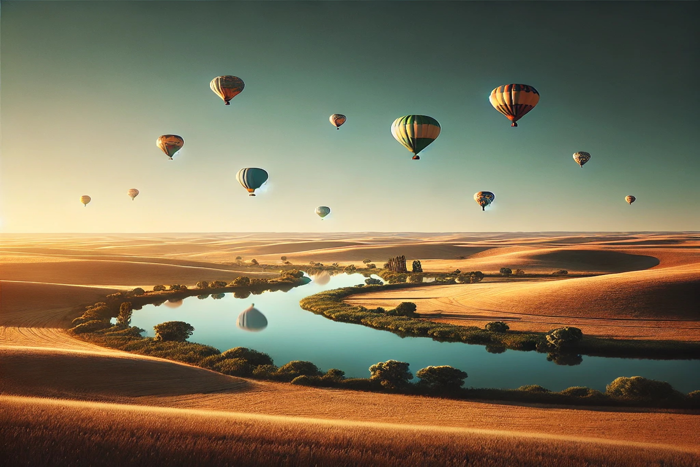 Hot Air Balloons Fewer 2400X1600